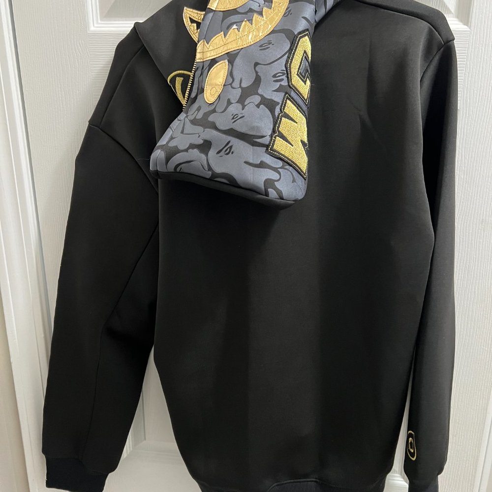 A Bathing APE Limited Edition BLACK GOLD Full Face Zip Shark Hoodie - Picture 3 of 16